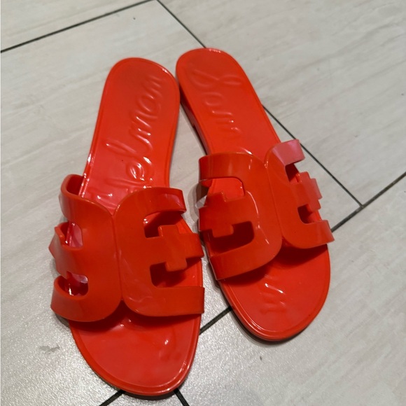 Sam Edelman Bold Red Slide Sandals - Picture 1 of 2